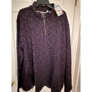 Men's Robert Graham Black/Brown textured 1/4 zip pullover size 2X